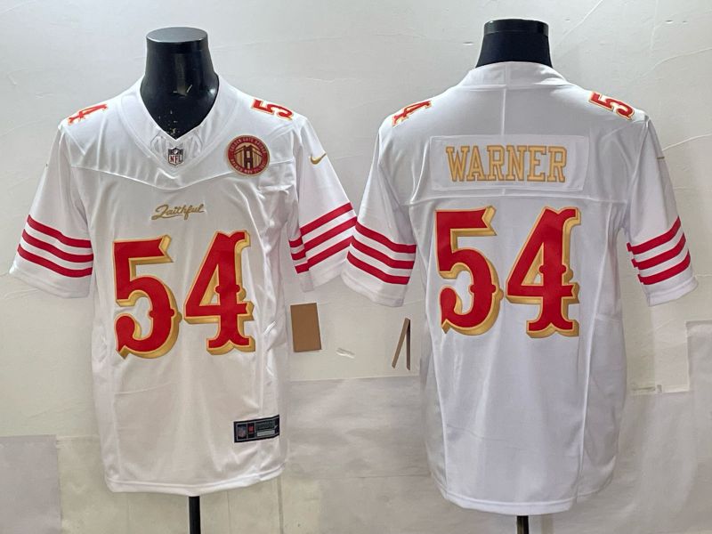 Men 2025 Nike San Francisco 49ers #54 Warner White 5th generation Limited NFL Jersey 049->san francisco 49ers->NFL Jersey